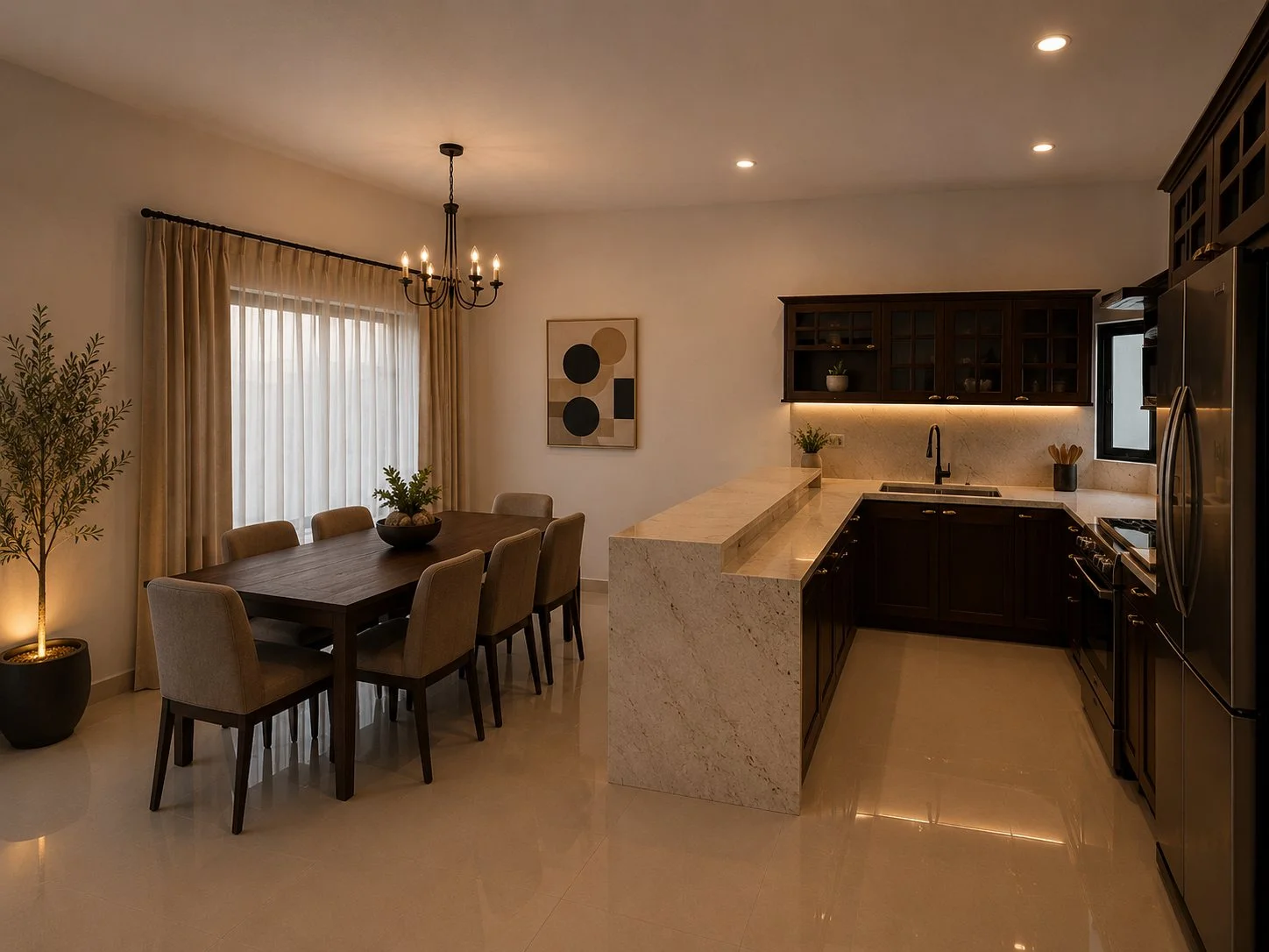 Cocina y comedor, otro ángulo